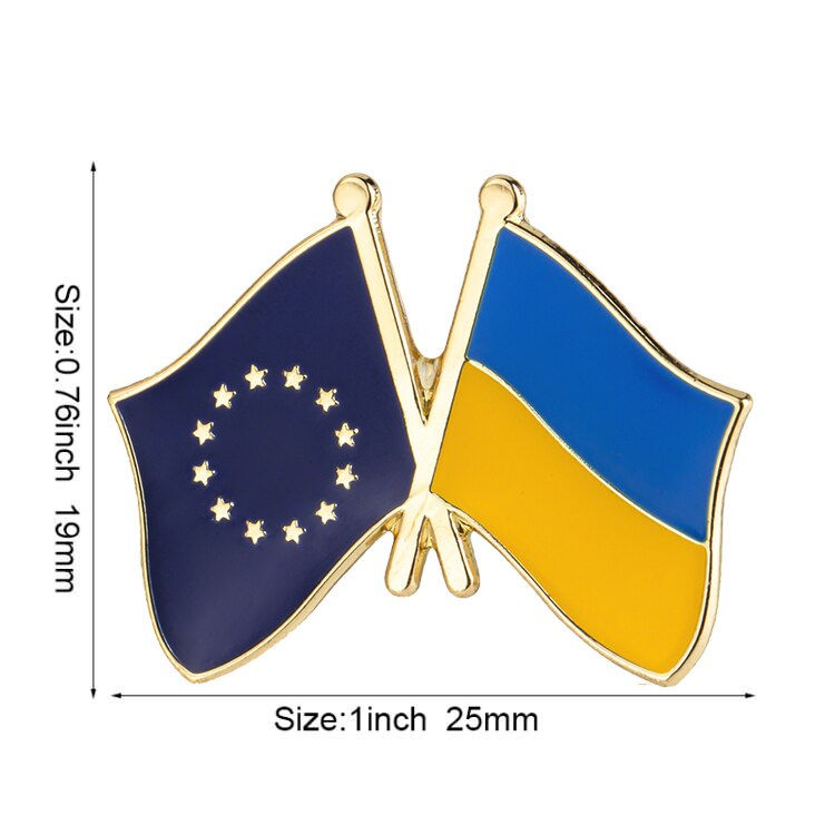 Ukraine Metal Flag Lapel Pin Badges For Clothes In Patches Rozety Papierowe Icon Backpack KS-0186