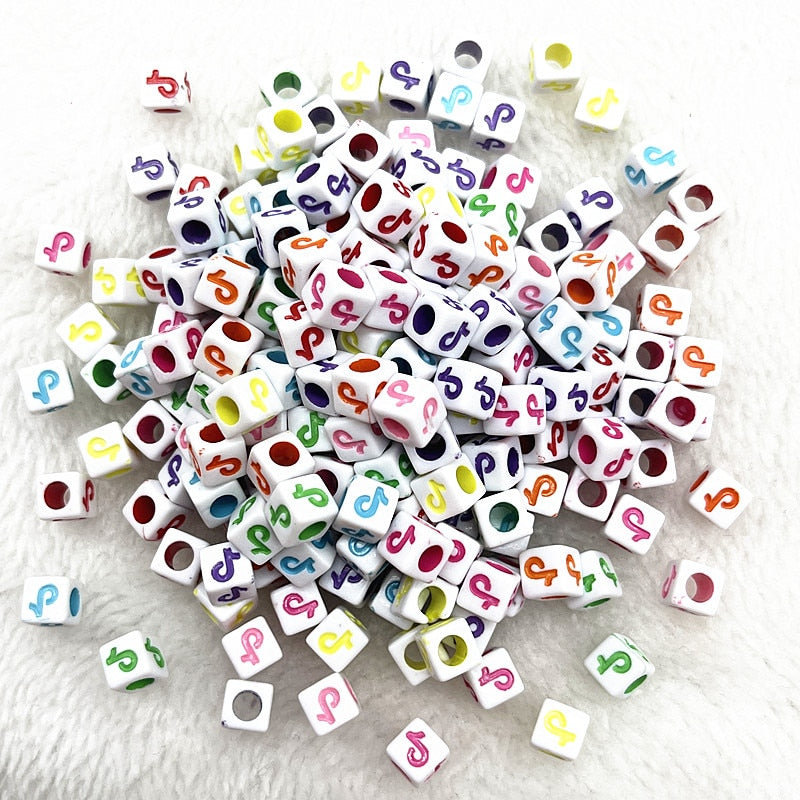 100pcs 7x4mm 6x6mm Mixed Alphabet Letter Beads Charms Beads for Making Jewelry Diy Handmade Bracelets Accessories
