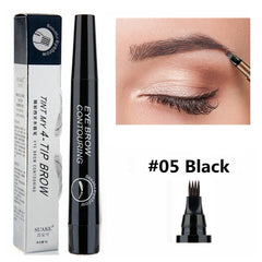 4 Point Eyebrow Pencil Waterproof Liquid Eyebrow Pen Makeup Long Lasting 4 Fork Tip Brow Pen Cosmetic Microblade Brow Pencil