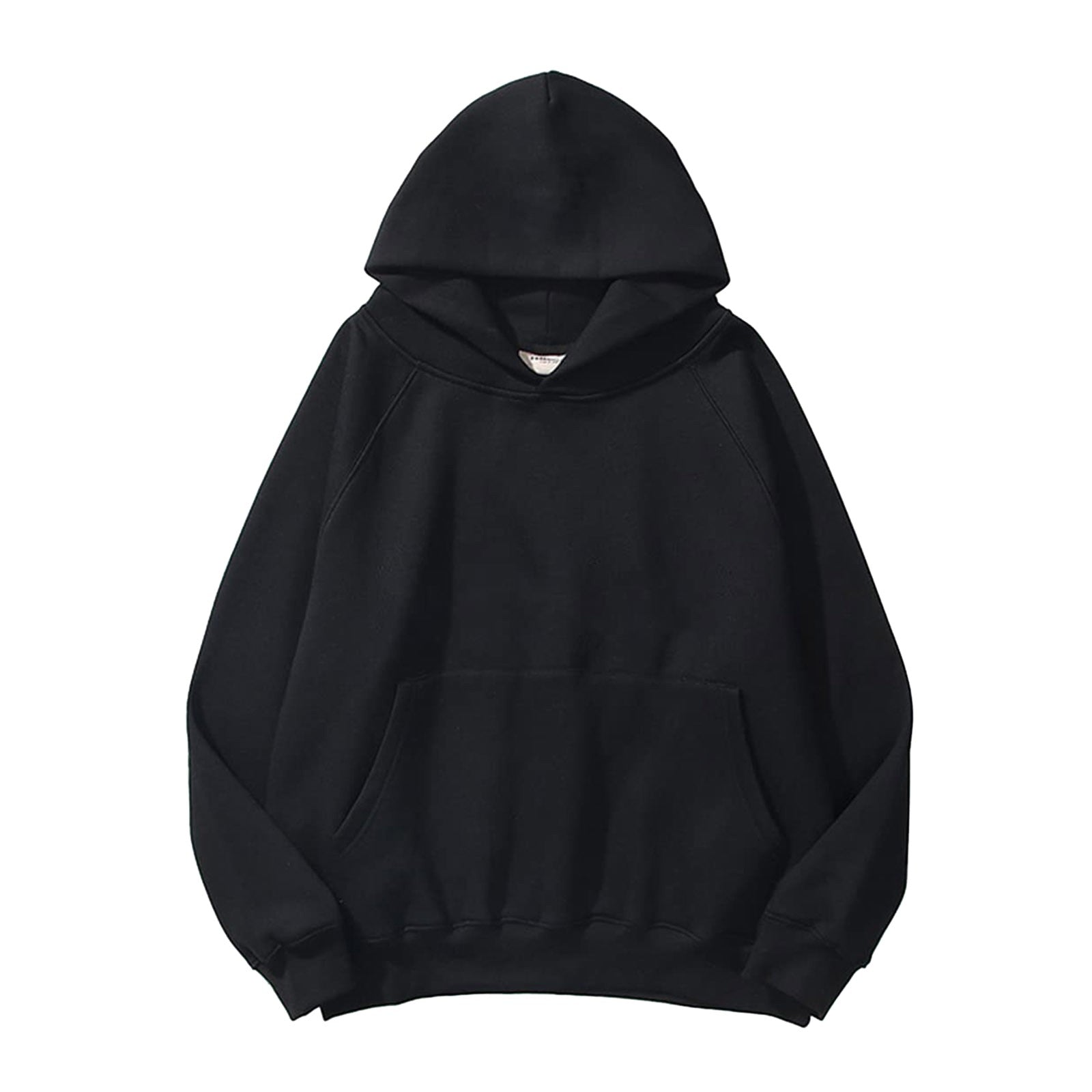 2024 New Streetwear Hoodie Solid Color Basic Fleece Loose Black Hoodie Long Sleeve Pocket Sweatshirt For Women Hoodies