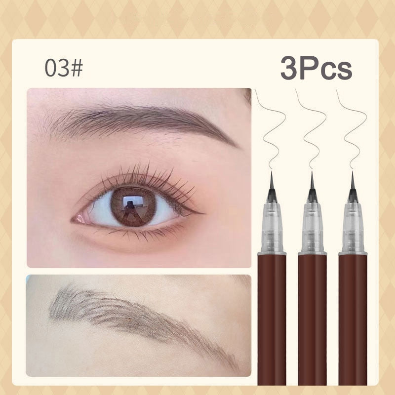 0.01mm Ultra Fine Eyebrows Pencil Waterproof Sweat-proof Liquid Eyebrow Pen Long Lasting Professional Makeup Eye Cosmetics