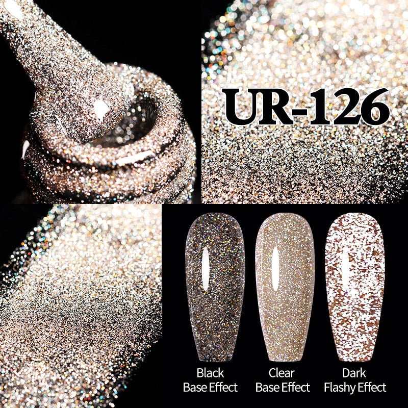 Sparkling Gel Nail Polish Reflective Glitter Nail Gel Semi Permanent Nail Art Varnish For Manicures Need Base Top Coat