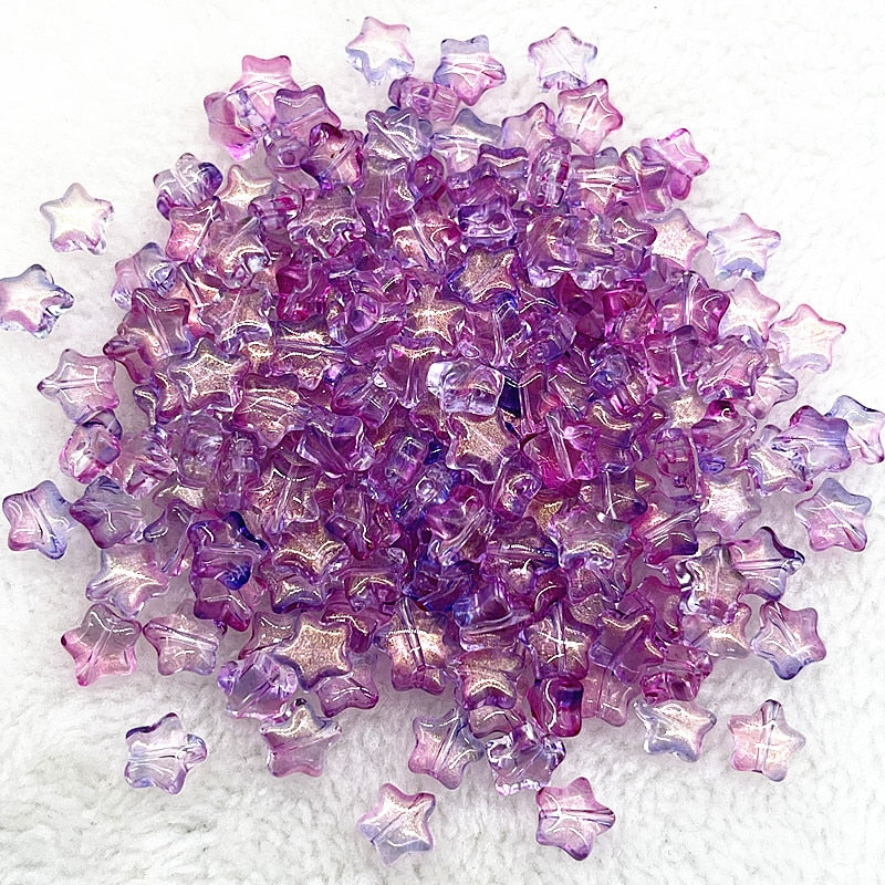 30pcs 8mm AB Color Five-pointed Star Beads Czech Glass Loose Spacer Beads  for Jewelry Making Hairpin Handmade DIY Accessories