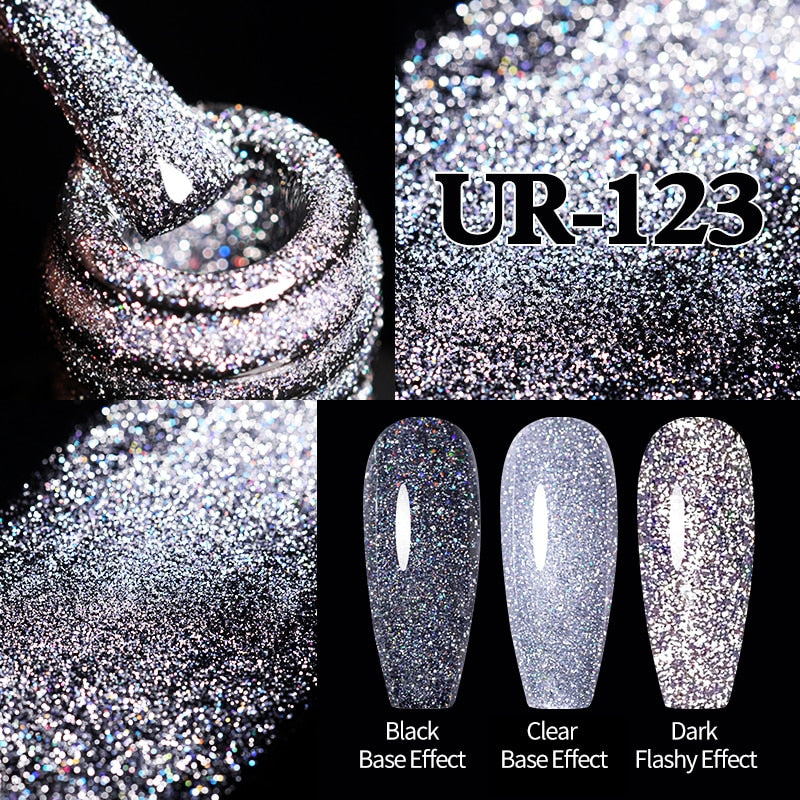 Sparkling Gel Nail Polish Reflective Glitter Nail Gel Semi Permanent Nail Art Varnish For Manicures Need Base Top Coat