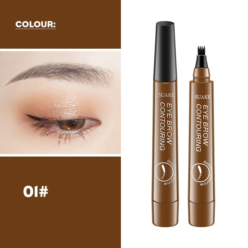 0.01mm Ultra Fine Eyebrows Pencil Waterproof Sweat-proof Liquid Eyebrow Pen Long Lasting Professional Makeup Eye Cosmetics