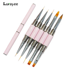 Dual-ended Nail Brush Acrylic Nail Art Brushes Professional Gel Nail Polish Liner Flower Painting Drawing Manicure Tools