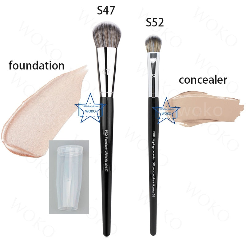 Makeup Brush Concealer Shadow Contour Blush Powder Foundation Liquid Bronzer Brush Synthetic Professional Face Nose Make up Tool