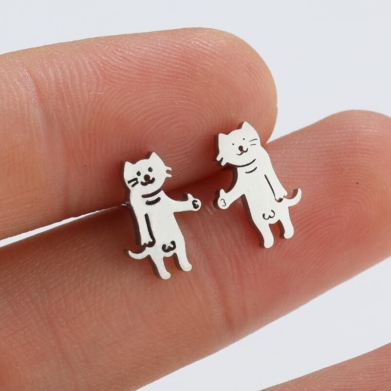 Steel Fuxk You Doodle Earrings For Woman Trend Punk Middle Finger Stickman Hip Hop Dangle Earrings Cool 2023 New Jewely