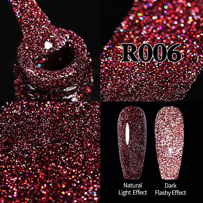 Sparkling Gel Nail Polish Reflective Glitter Nail Gel Semi Permanent Nail Art Varnish For Manicures Need Base Top Coat