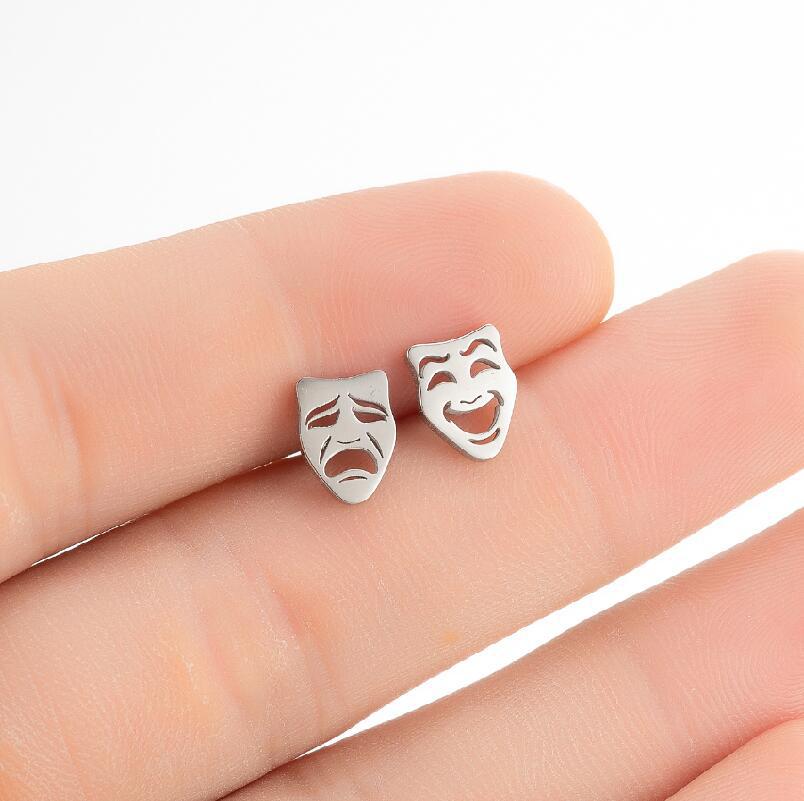 Steel Fuxk You Doodle Earrings For Woman Trend Punk Middle Finger Stickman Hip Hop Dangle Earrings Cool 2023 New Jewely