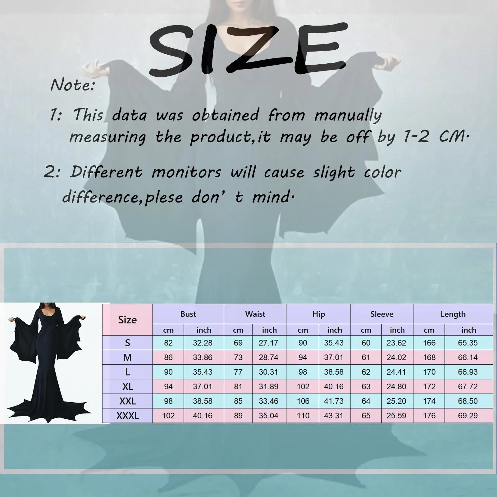 Witchy Costume Floor Dress Women Halloween Witch Dark Outfit Gothic Gown Robe Horror For Adult Halloween Carnival Party Dress