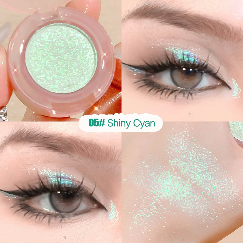 Eyeshadow Palette Diamond Glitter Discoloration Eyeshadow Highlighter Sequins Waterproof Lasting Eyes Makeup Pigments