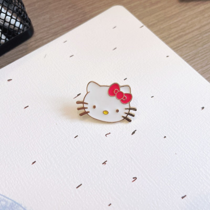 Sanrio Hello Kitty Cinnamon My Melody Lapel Pins for Backpack Anime Brooches Collar Jeans Jacket Fashion Jewelry Accessories