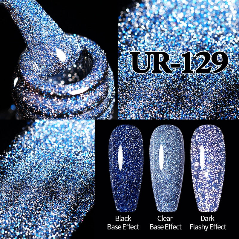 Sparkling Gel Nail Polish Reflective Glitter Nail Gel Semi Permanent Nail Art Varnish For Manicures Need Base Top Coat