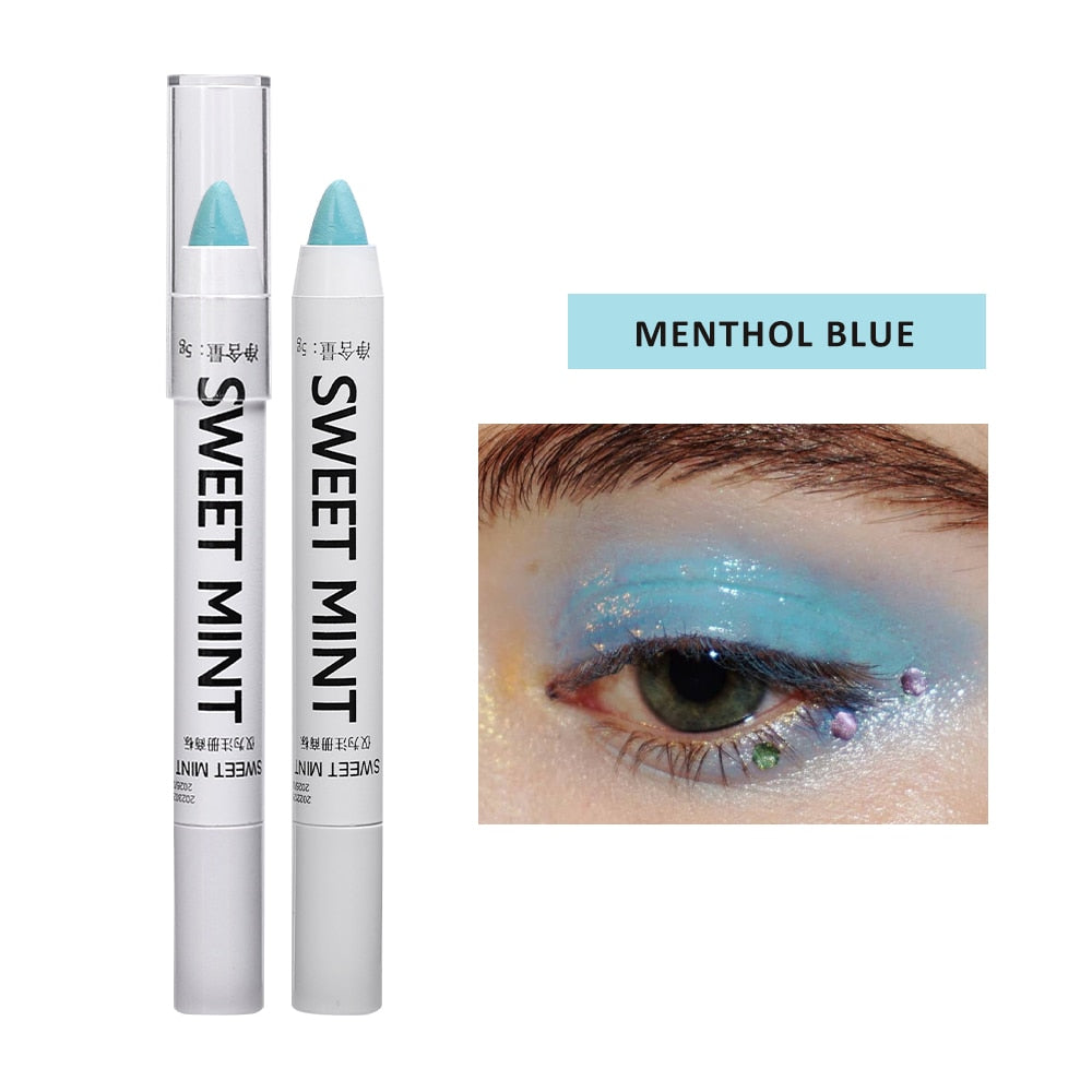 White Eyeliner Glitter Eyeshadow Stick Eyeliner Pen Matte Shiny Black Blue Green Silver Eye Liner Pen Makeup Brighten Silkworm