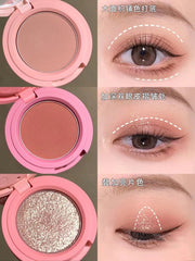 3-in-1 Makeup Palette Matte Pearlescent Eyeshadow Blush Highlighter Contouring Three-layer All-in-one Palette Brightening Skin