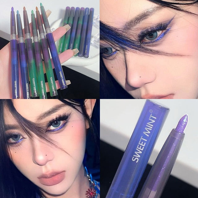 Shiny Diamond Eyeliner Pencil Green Gold Purple Glitter Eye Shadow Lying Silkworm Pen Waterproof Beauty Cosmetics Women Makeup