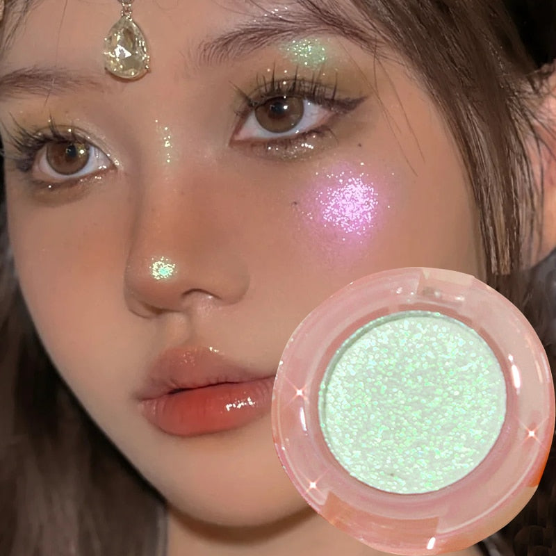 Eyeshadow Palette Diamond Glitter Discoloration Eyeshadow Highlighter Sequins Waterproof Lasting Eyes Makeup Pigments