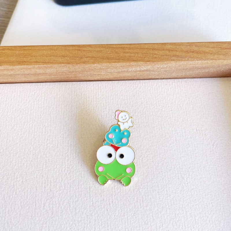 Sanrio Hello Kitty Cinnamon My Melody Lapel Pins for Backpack Anime Brooches Collar Jeans Jacket Fashion Jewelry Accessories