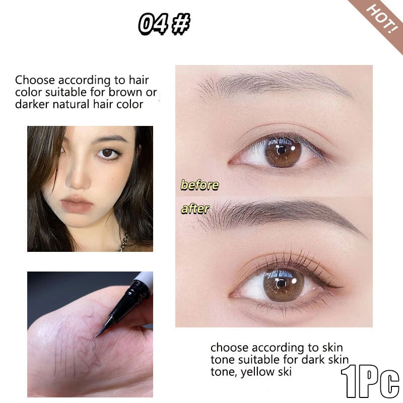 0.01mm Ultra Fine Eyebrows Pencil Waterproof Sweat-proof Liquid Eyebrow Pen Long Lasting Professional Makeup Eye Cosmetics