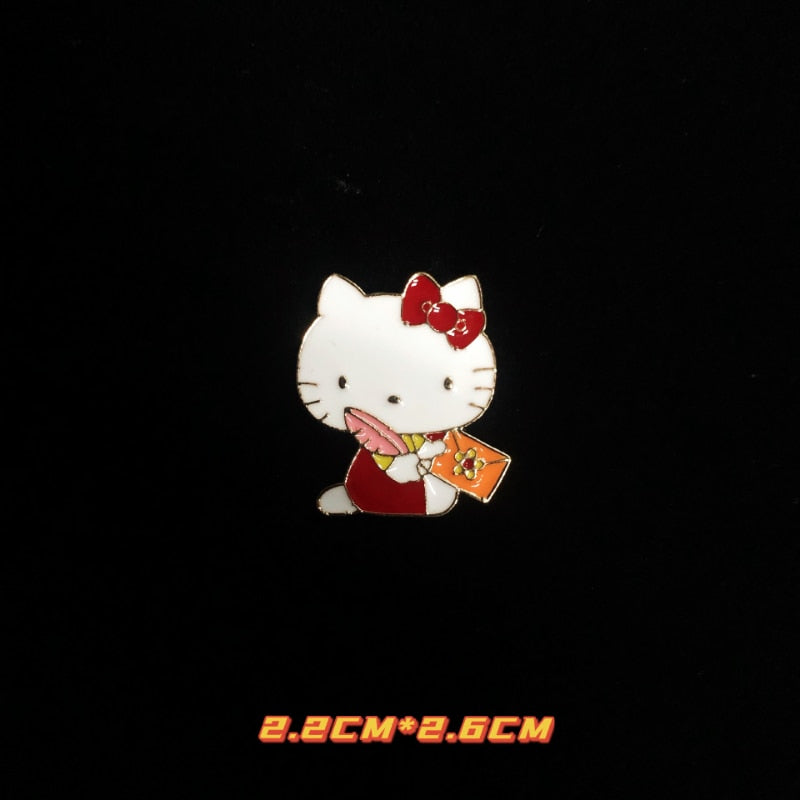 Sanrio Hello Kitty Cinnamon My Melody Lapel Pins for Backpack Anime Brooches Collar Jeans Jacket Fashion Jewelry Accessories