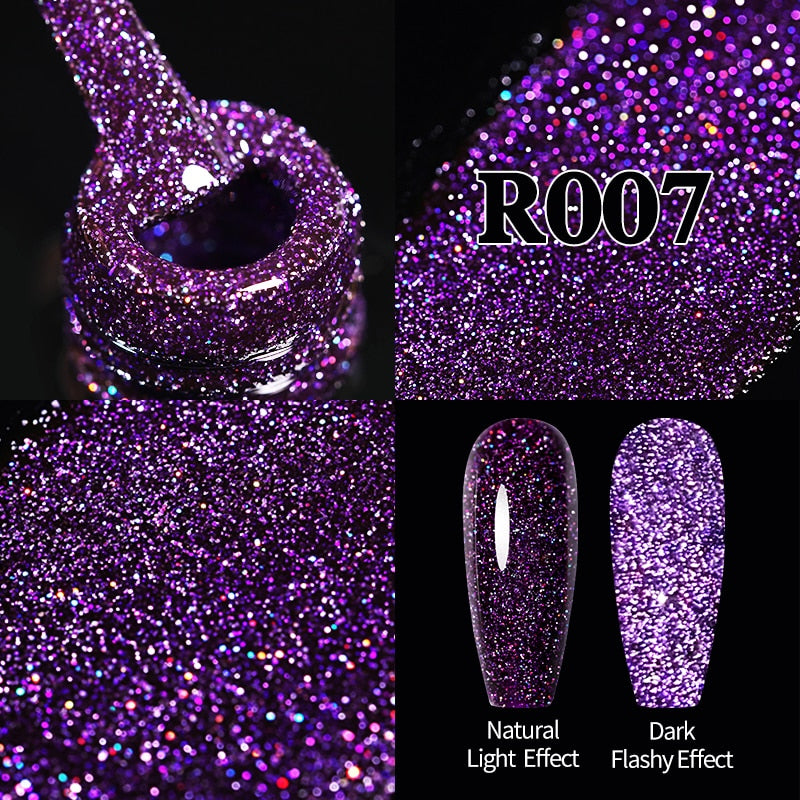 Sparkling Gel Nail Polish Reflective Glitter Nail Gel Semi Permanent Nail Art Varnish For Manicures Need Base Top Coat