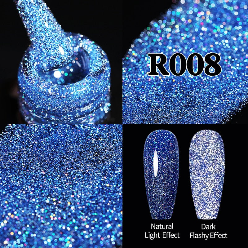 Sparkling Gel Nail Polish Reflective Glitter Nail Gel Semi Permanent Nail Art Varnish For Manicures Need Base Top Coat