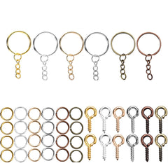 110/220Pcs Keychain Open Jump Rings Eye Pins Jewelry Making Accessories Kits for DIY Epoxy Resin Key Chain Key Ring Pendants