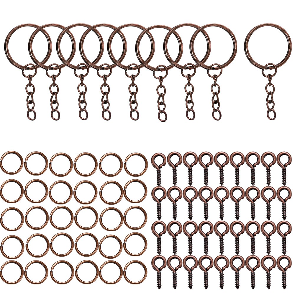 110/220Pcs Keychain Open Jump Rings Eye Pins Jewelry Making Accessories Kits for DIY Epoxy Resin Key Chain Key Ring Pendants