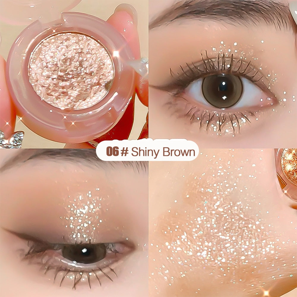 Eyeshadow Palette Diamond Glitter Discoloration Eyeshadow Highlighter Sequins Waterproof Lasting Eyes Makeup Pigments