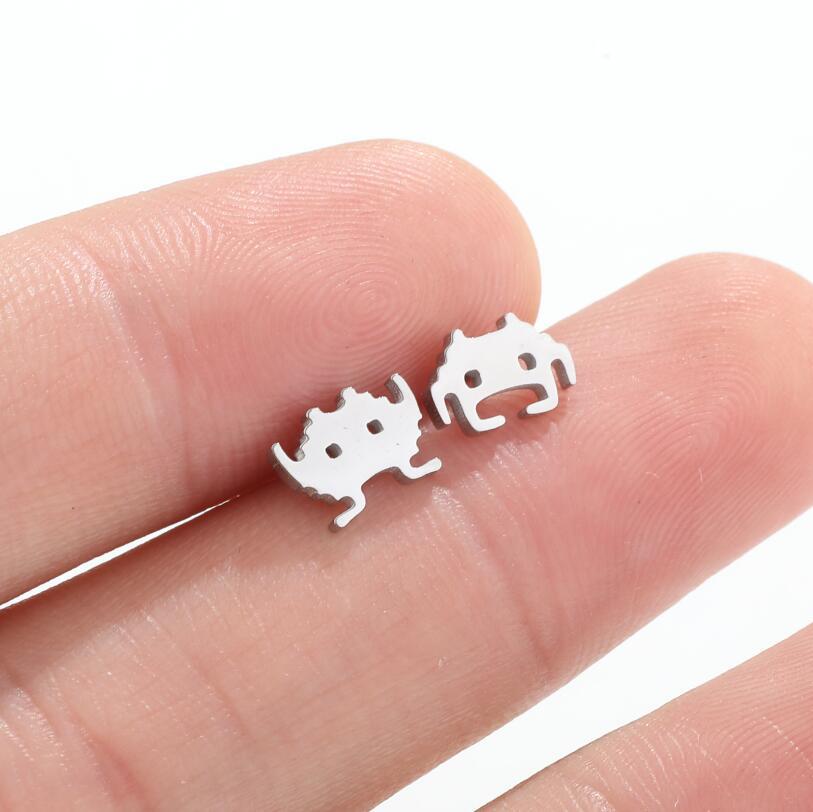 Steel Fuxk You Doodle Earrings For Woman Trend Punk Middle Finger Stickman Hip Hop Dangle Earrings Cool 2023 New Jewely