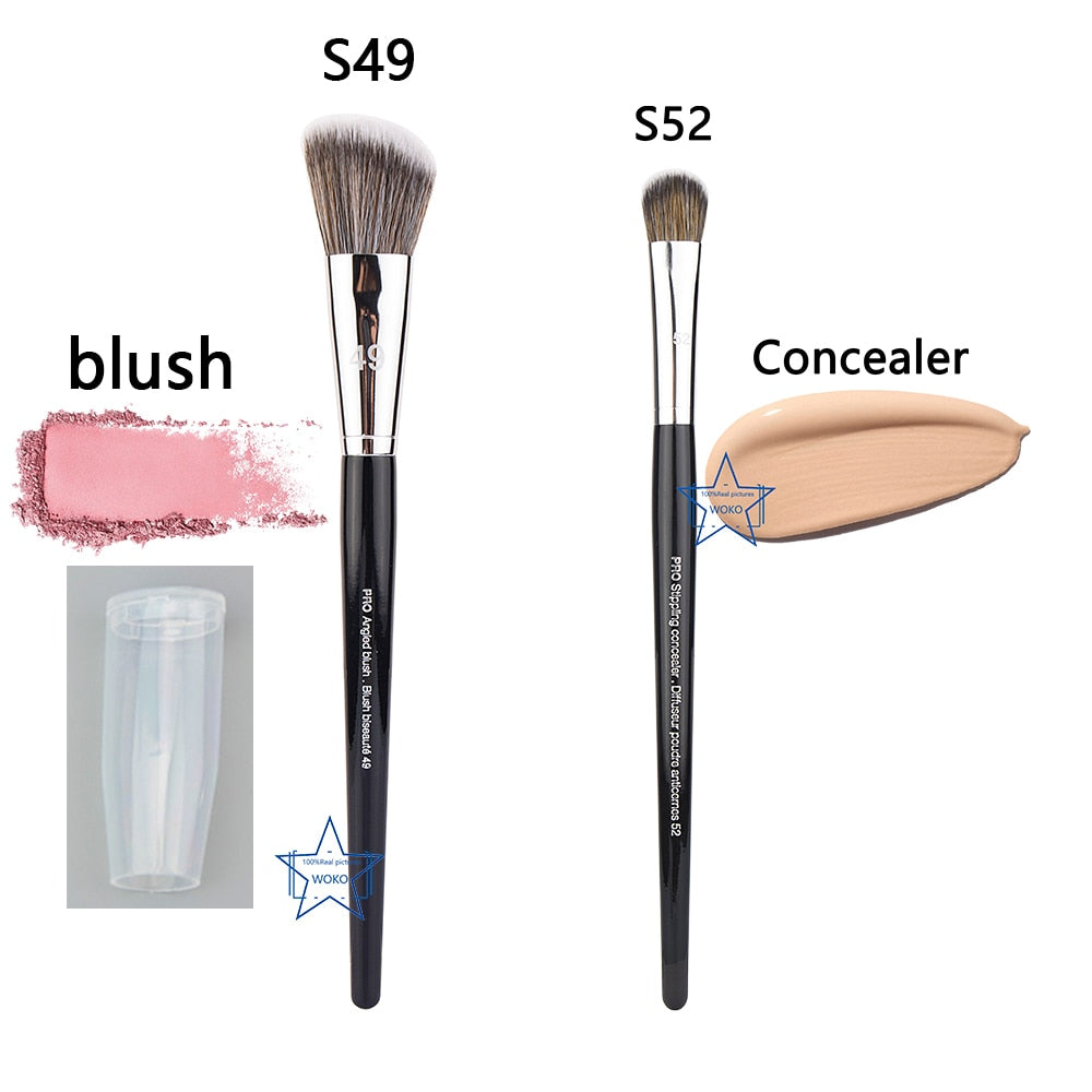 Makeup Brush Concealer Shadow Contour Blush Powder Foundation Liquid Bronzer Brush Synthetic Professional Face Nose Make up Tool