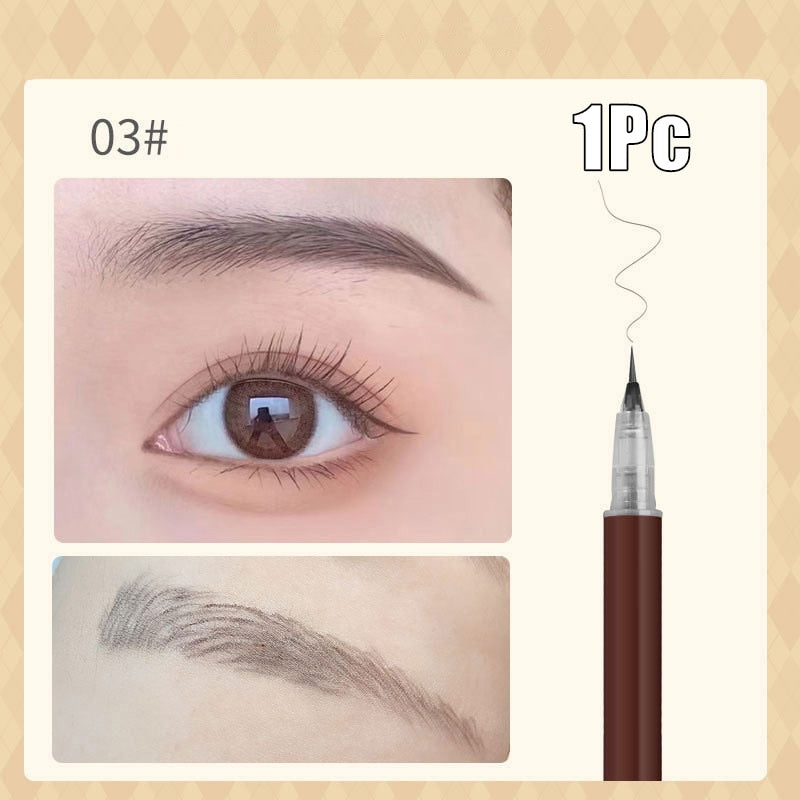 0.01mm Ultra Fine Eyebrows Pencil Waterproof Sweat-proof Liquid Eyebrow Pen Long Lasting Professional Makeup Eye Cosmetics