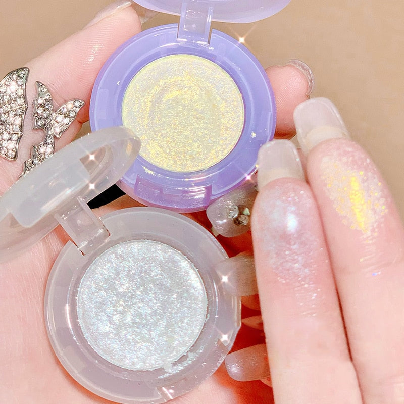 Eyeshadow Palette Diamond Glitter Discoloration Eyeshadow Highlighter Sequins Waterproof Lasting Eyes Makeup Pigments