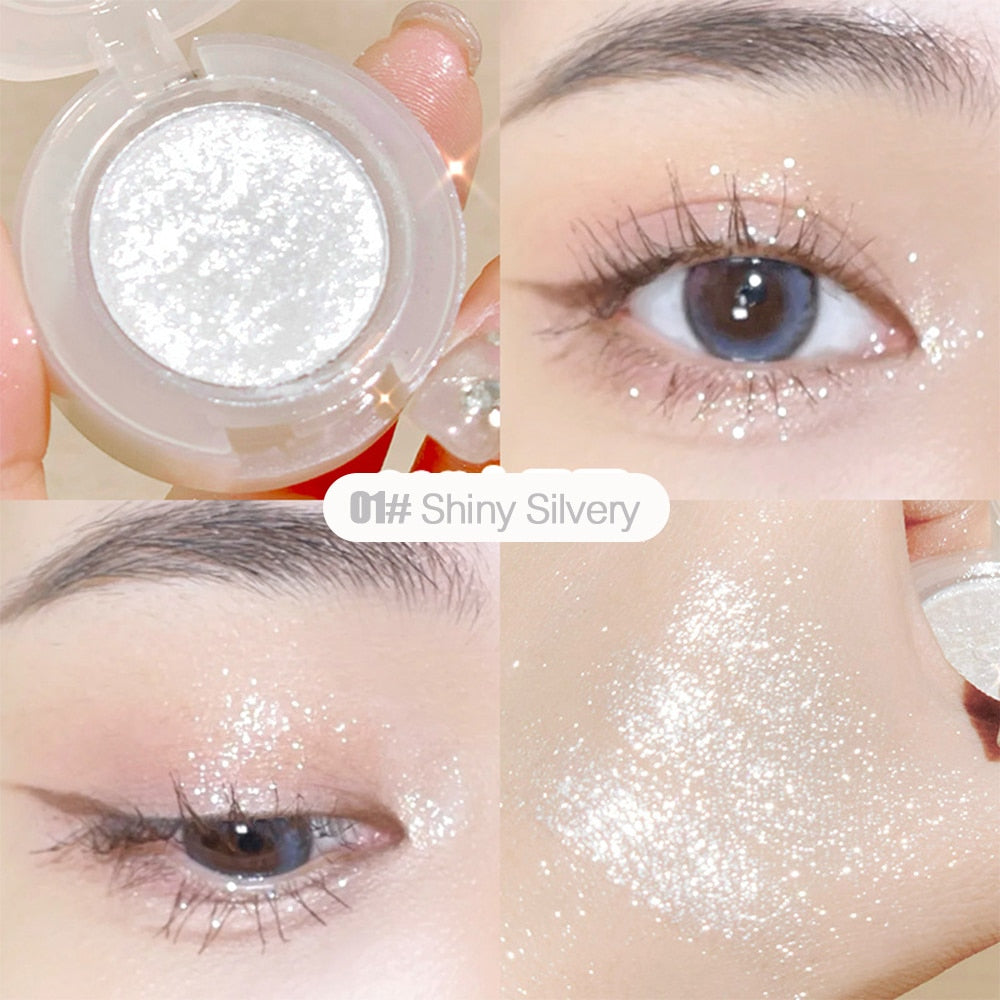 Eyeshadow Palette Diamond Glitter Discoloration Eyeshadow Highlighter Sequins Waterproof Lasting Eyes Makeup Pigments