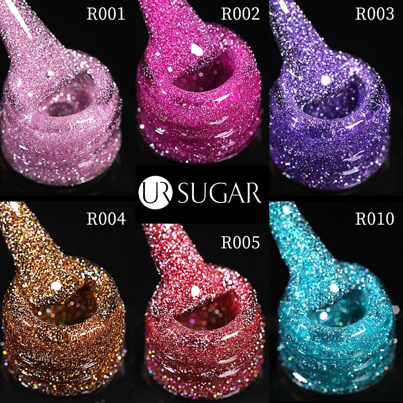 Sparkling Gel Nail Polish Reflective Glitter Nail Gel Semi Permanent Nail Art Varnish For Manicures Need Base Top Coat