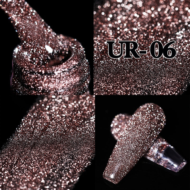 Sparkling Gel Nail Polish Reflective Glitter Nail Gel Semi Permanent Nail Art Varnish For Manicures Need Base Top Coat