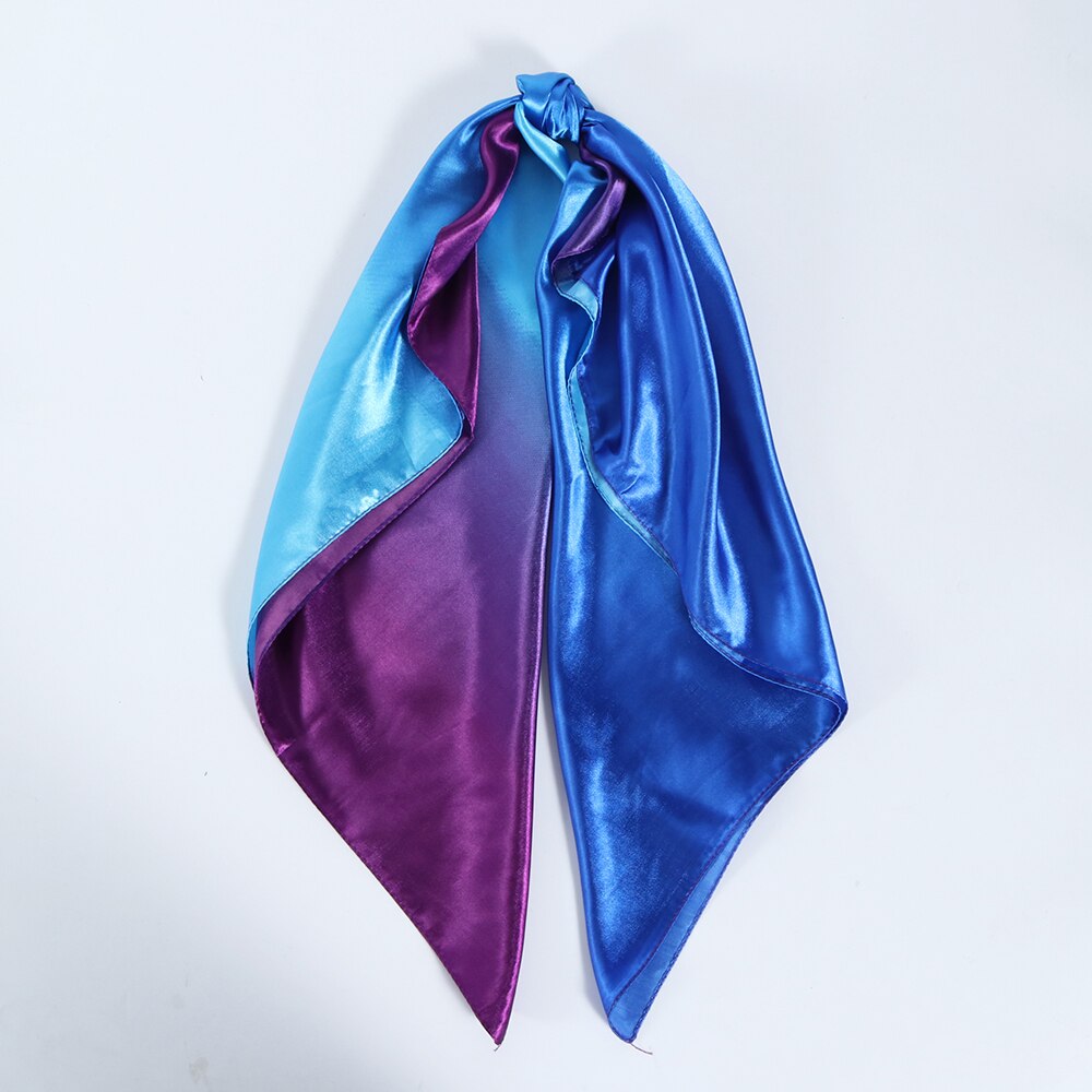 Solid Color Head Scarf Blcak Square 90*90 Silk Foulard Satin Bandana Cheveux Neckerchief Hijab Accessoires For Woman Hair Scarf