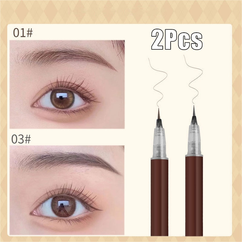 0.01mm Ultra Fine Eyebrows Pencil Waterproof Sweat-proof Liquid Eyebrow Pen Long Lasting Professional Makeup Eye Cosmetics