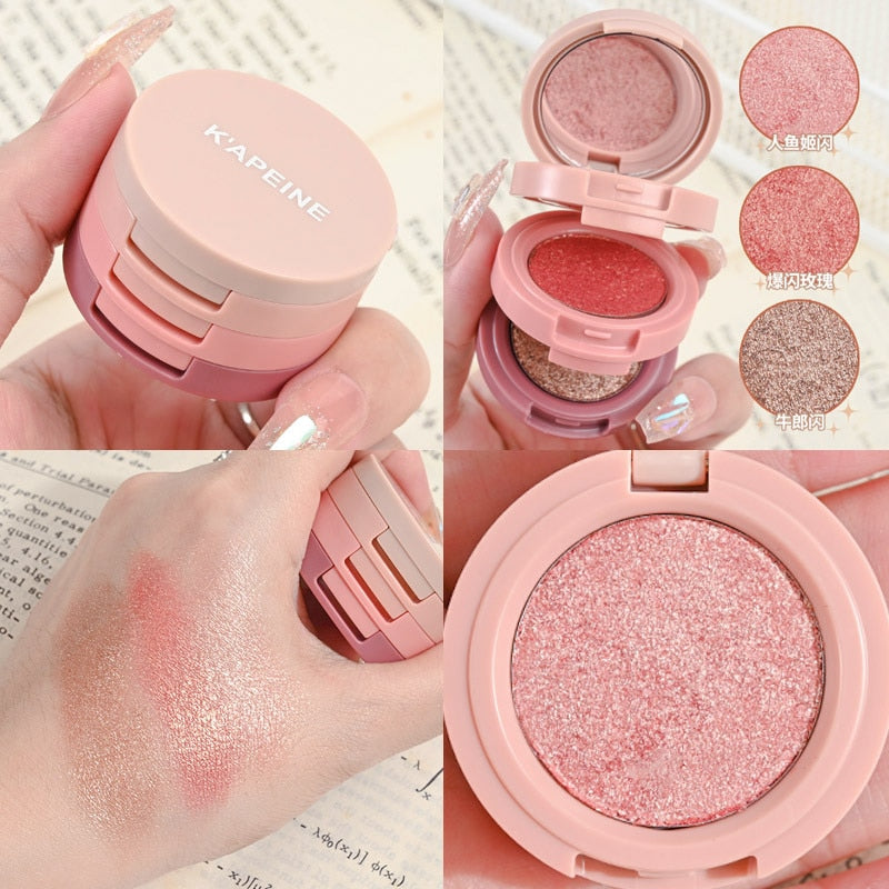 3-in-1 Makeup Palette Matte Pearlescent Eyeshadow Blush Highlighter Contouring Three-layer All-in-one Palette Brightening Skin