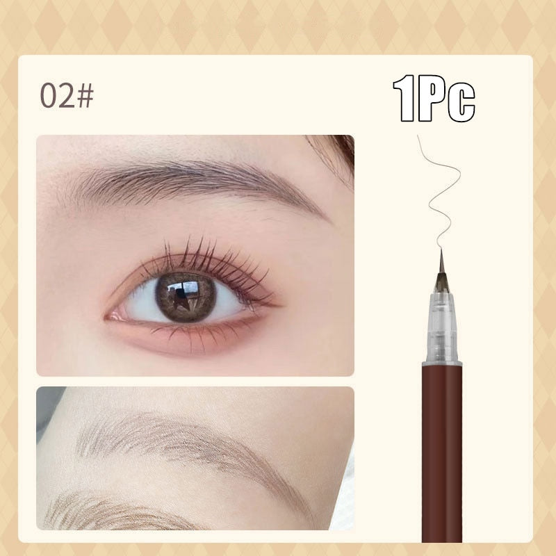 0.01mm Ultra Fine Eyebrows Pencil Waterproof Sweat-proof Liquid Eyebrow Pen Long Lasting Professional Makeup Eye Cosmetics