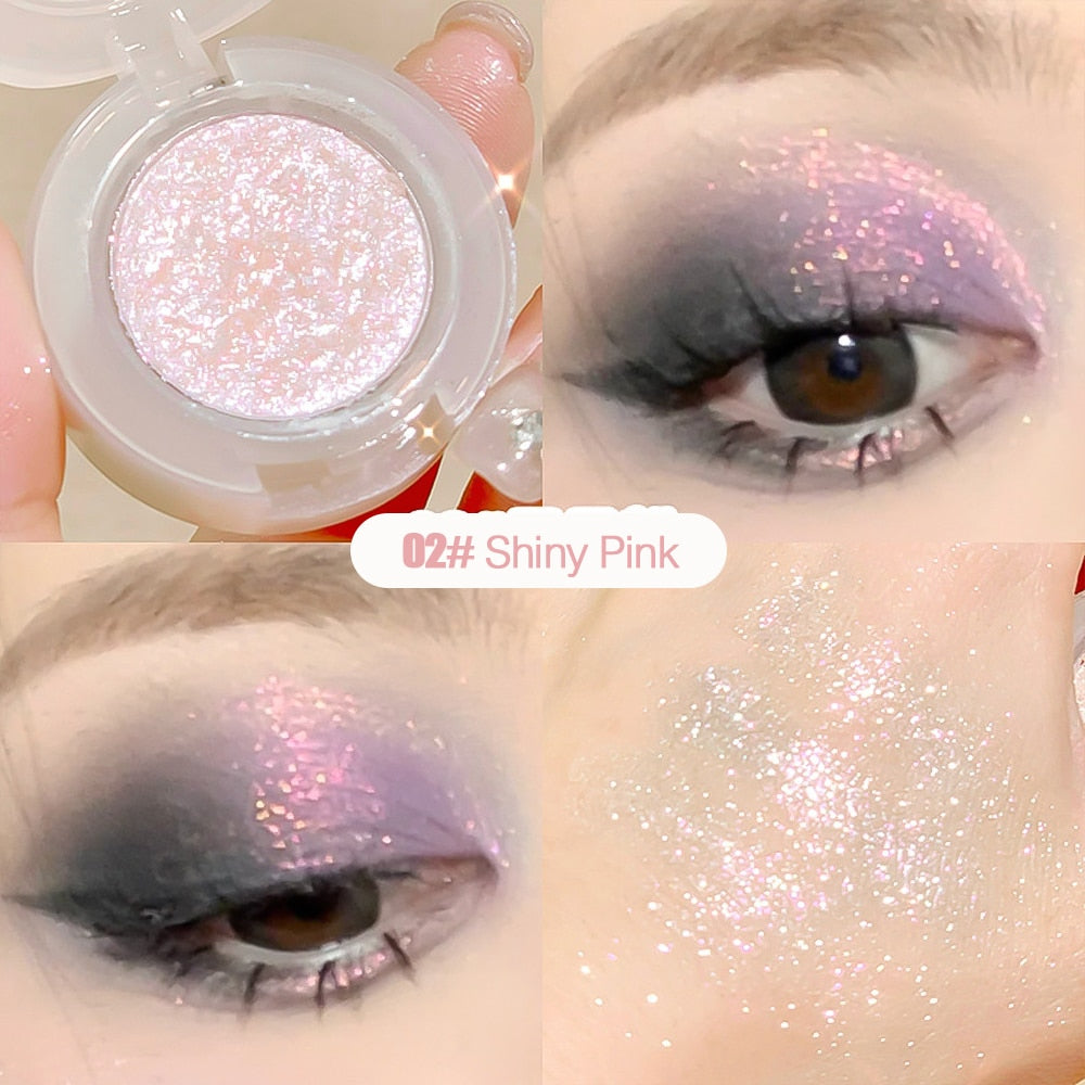 Eyeshadow Palette Diamond Glitter Discoloration Eyeshadow Highlighter Sequins Waterproof Lasting Eyes Makeup Pigments