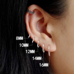 1 Pair Small Hoop Earrings 925 Sterling Silver Circle Pendientes Hoop Earrings for Women Arete Earring Ear Bone Buckle